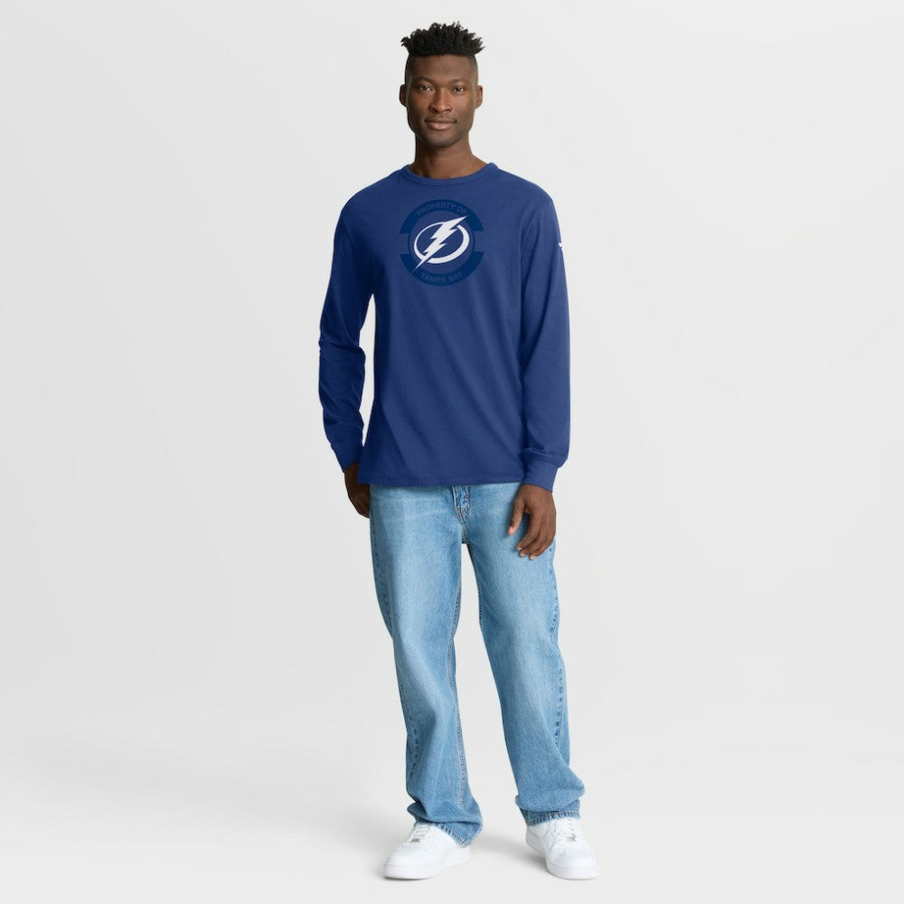 NHL Tampa Bay Lightning Fanatics Authentic Pro Property Of Practice Long Sleeve T-Shirt - Blue