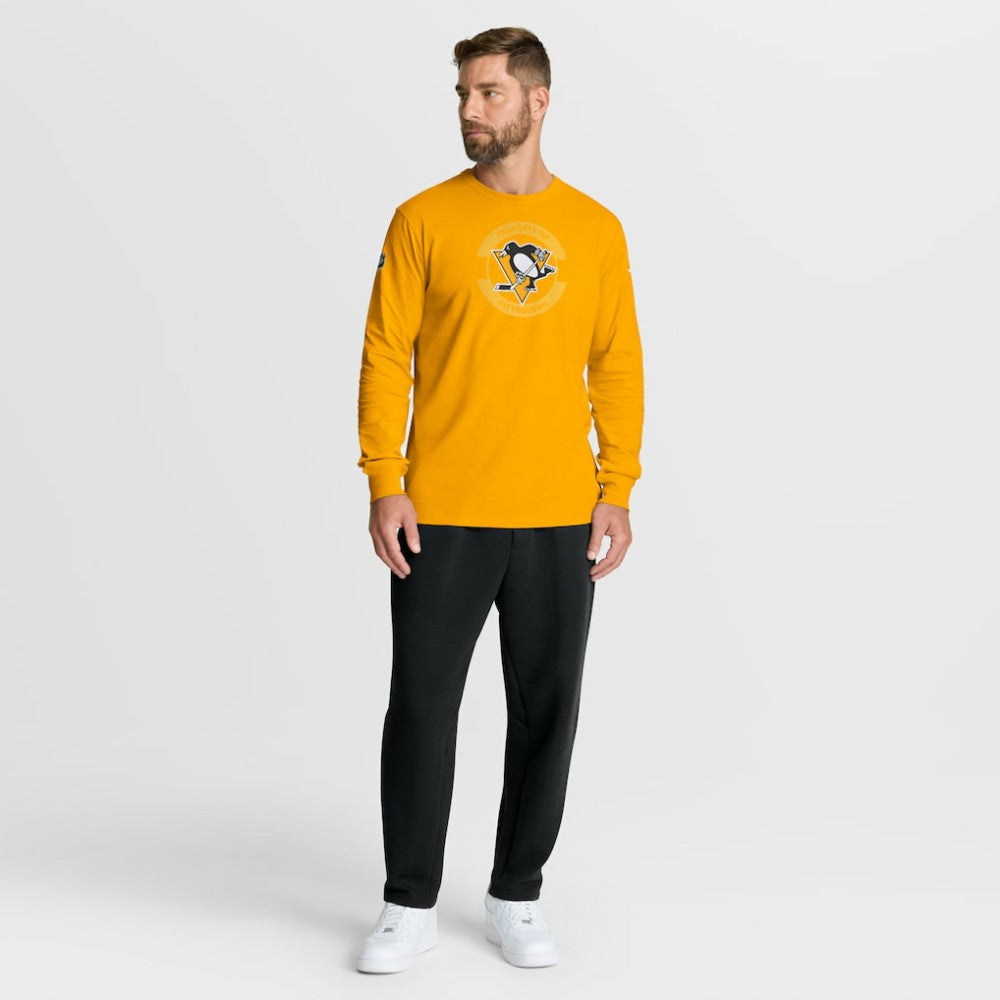 NHL Pittsburgh Penguins Fanatics Authentic Pro Property Of Practice Long Sleeve T-Shirt - Gold