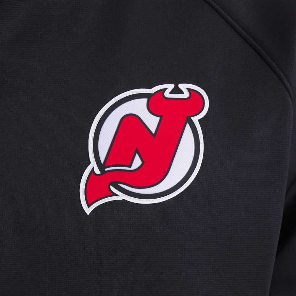NHL New Jersey Devils Fanatics Authentic Pro Rink Raglan Quarter-Zip Pullover - Black