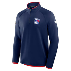 NHL New York Rangers Fanatics Authentic Pro Rink Raglan Quarter-Zip Pullover - Navy
