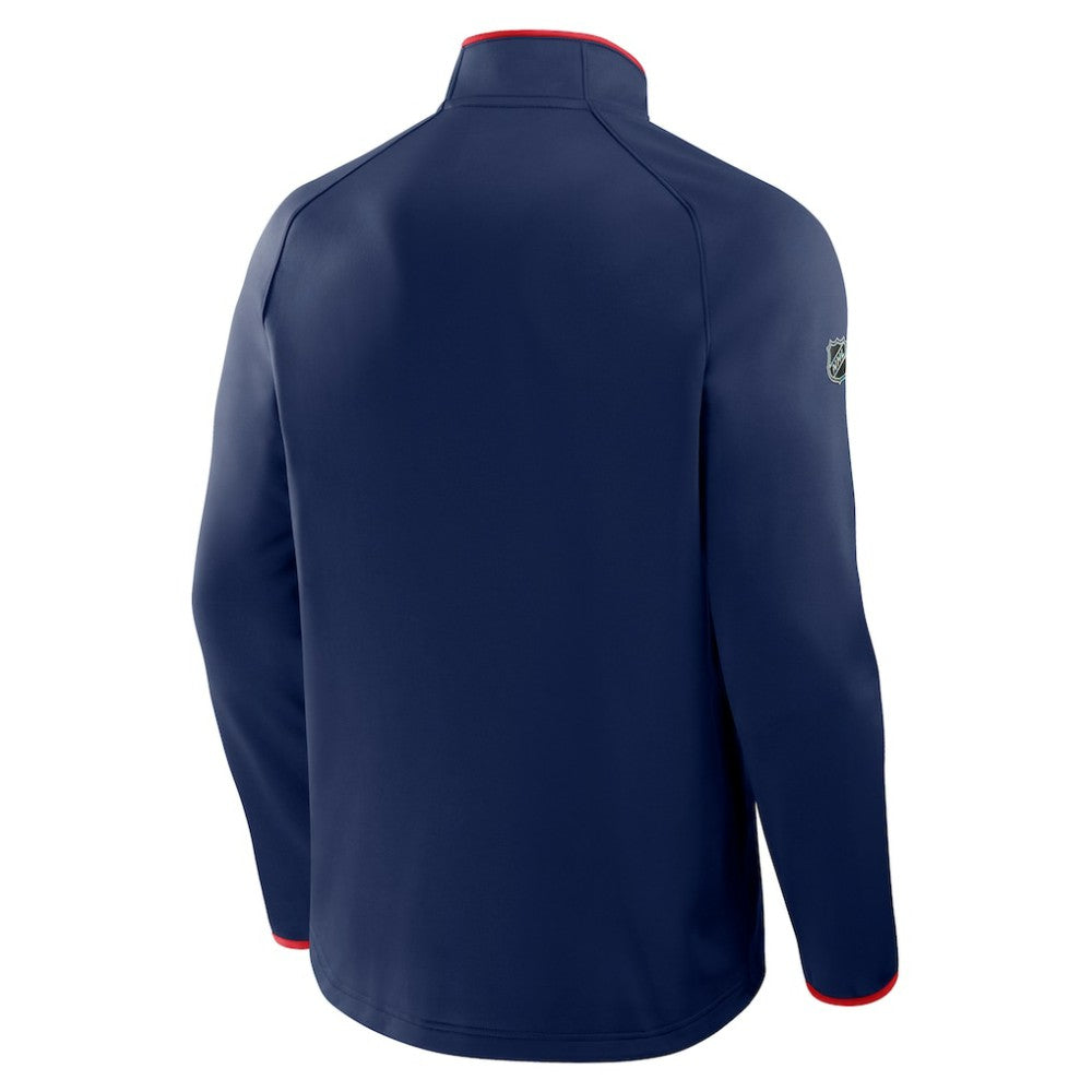 NHL New York Rangers Fanatics Authentic Pro Rink Raglan Quarter-Zip Pullover - Navy