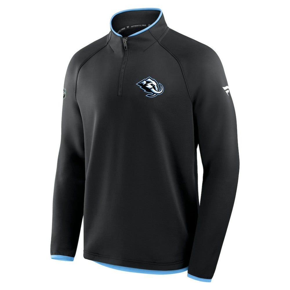 NHL Utah Mammoth Fanatics Authentic Pro Rink Raglan Quarter-Zip Pullover - Black