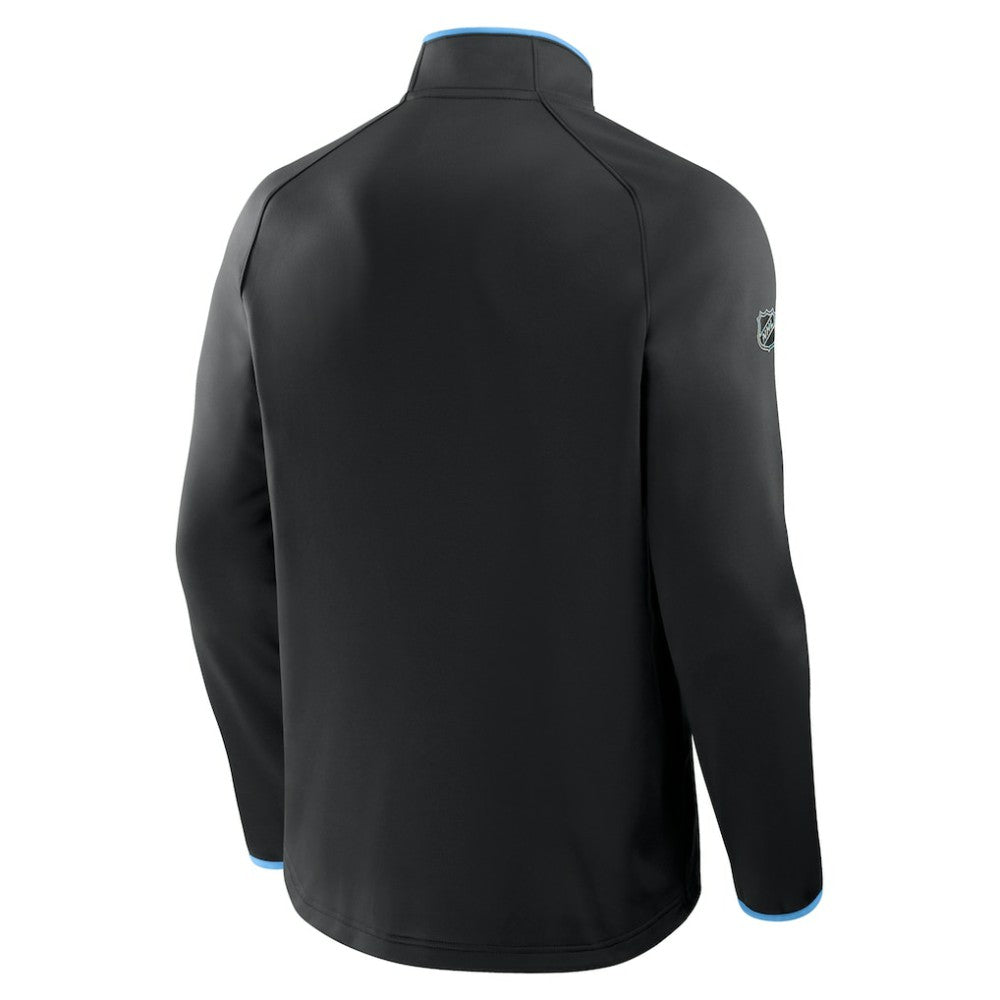 NHL Utah Mammoth Fanatics Authentic Pro Rink Raglan Quarter-Zip Pullover - Black