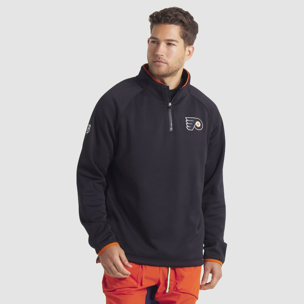 NHL Philadelphia Flyers Fanatics Authentic Pro Rink Raglan Quarter-Zip Pullover - Black