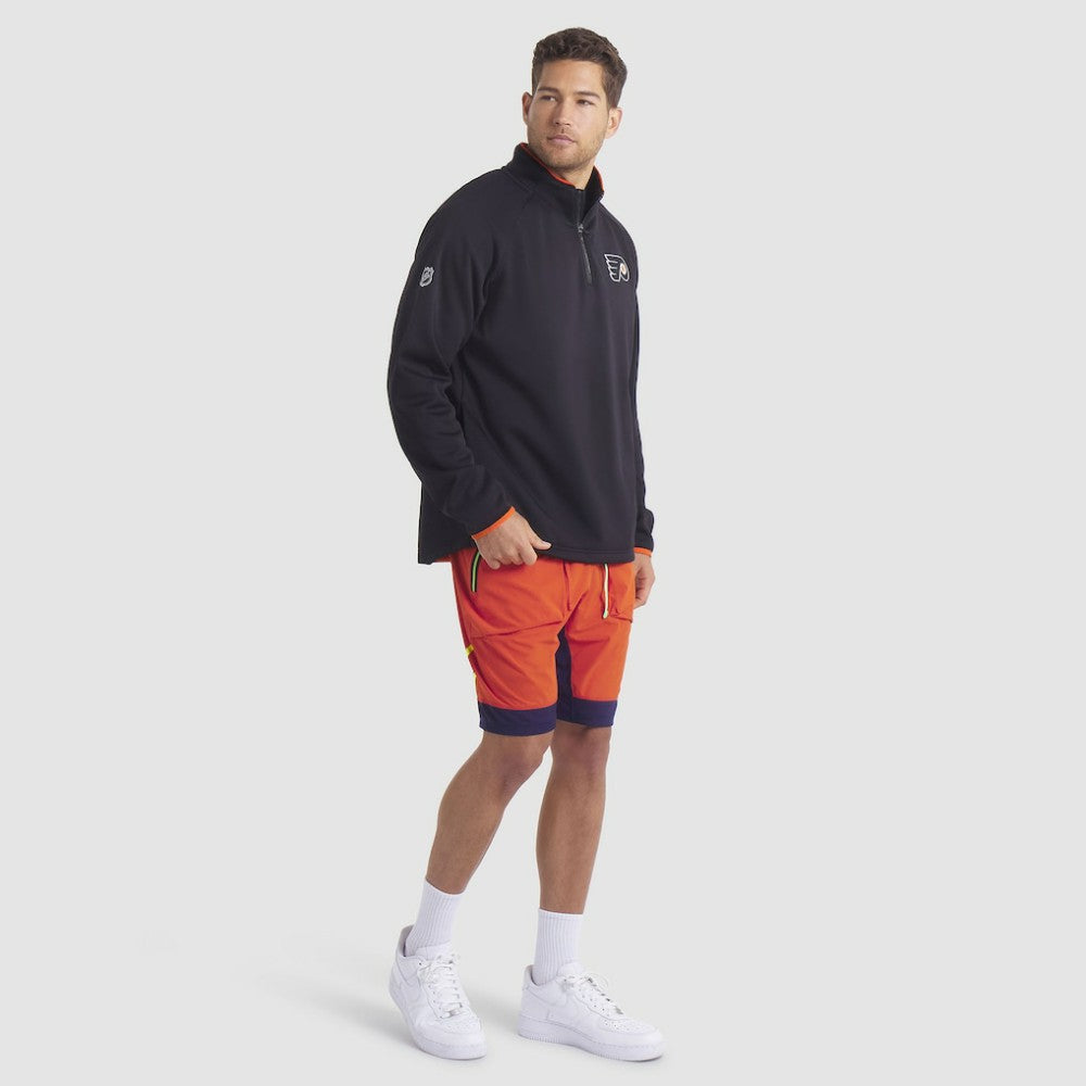 NHL Philadelphia Flyers Fanatics Authentic Pro Rink Raglan Quarter-Zip Pullover - Black