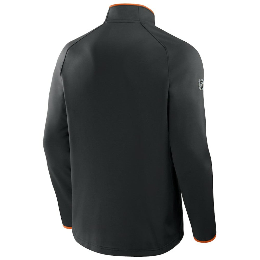 NHL Philadelphia Flyers Fanatics Authentic Pro Rink Raglan Quarter-Zip Pullover - Black
