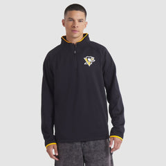 NHL Pittsburgh Penguins Fanatics Authentic Pro Rink Raglan Quarter-Zip Pullover - Black