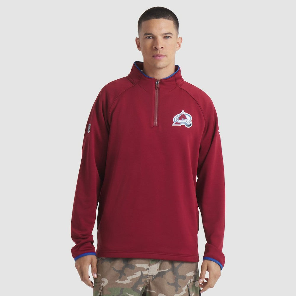 NHL Colorado Avalanche Fanatics Authentic Pro Rink Raglan Quarter-Zip Pullover - Burgundy