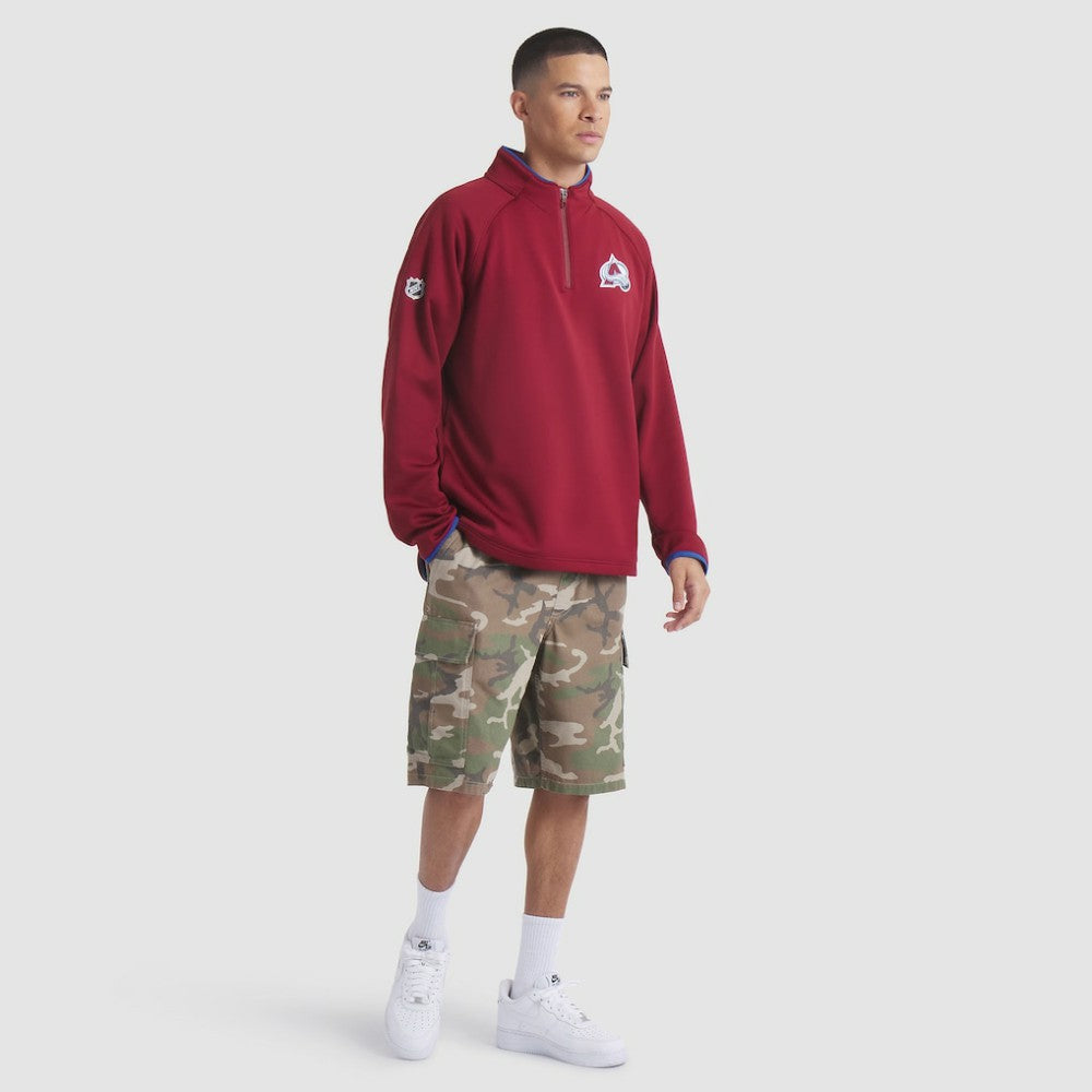 NHL Colorado Avalanche Fanatics Authentic Pro Rink Raglan Quarter-Zip Pullover - Burgundy