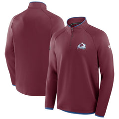 NHL Colorado Avalanche Fanatics Authentic Pro Rink Raglan Quarter-Zip Pullover - Burgundy