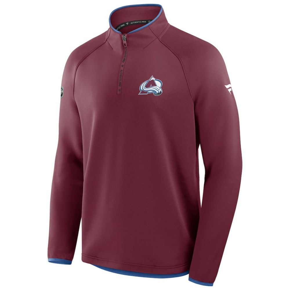 NHL Colorado Avalanche Fanatics Authentic Pro Rink Raglan Quarter-Zip Pullover - Burgundy