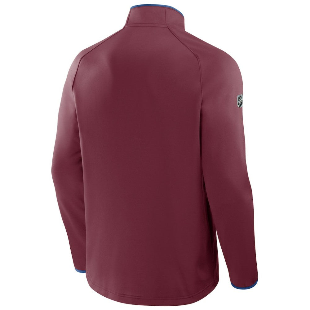 NHL Colorado Avalanche Fanatics Authentic Pro Rink Raglan Quarter-Zip Pullover - Burgundy