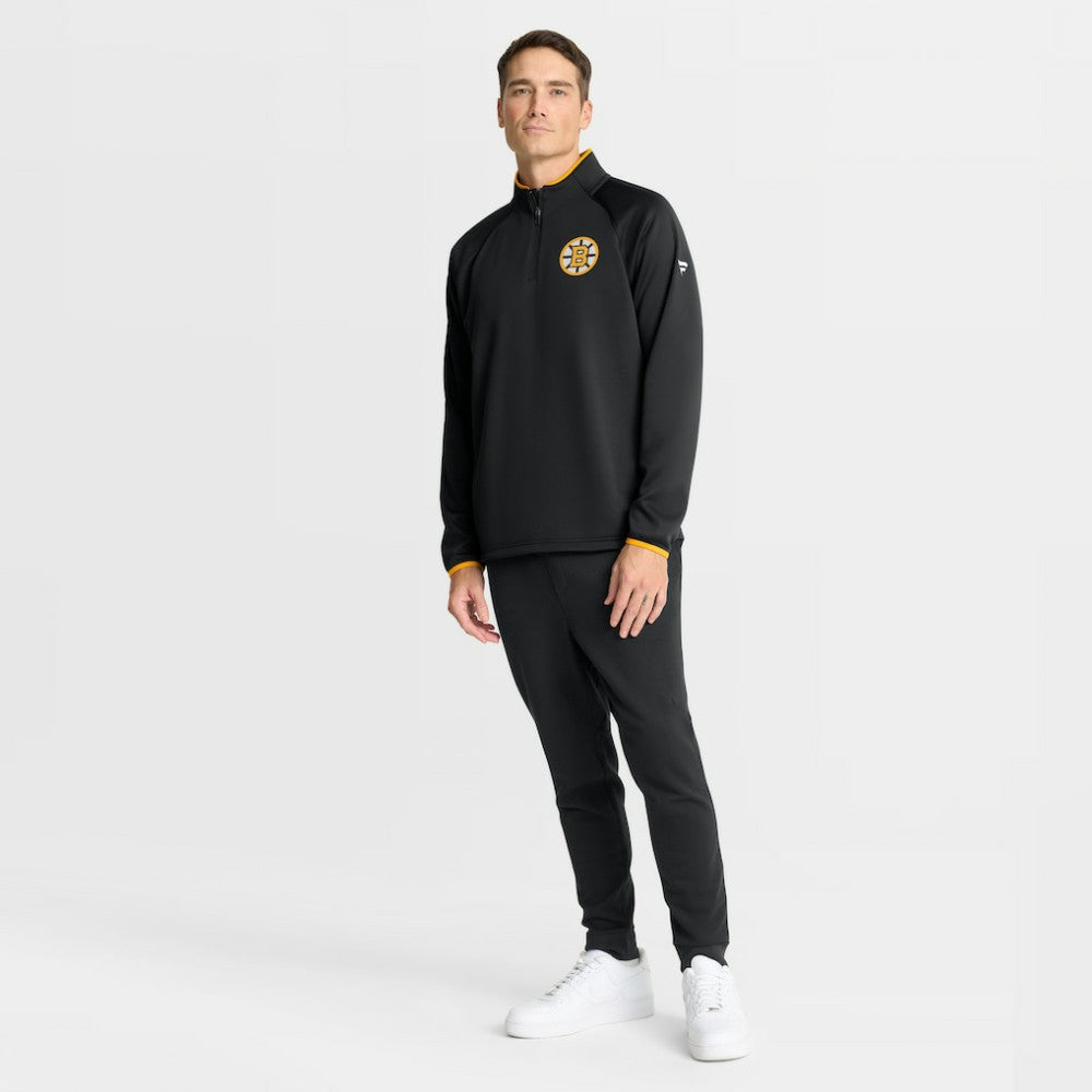 NHL Boston Bruins Fanatics Authentic Pro Rink Raglan Quarter-Zip Pullover - Black