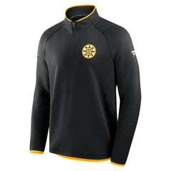NHL Boston Bruins Fanatics Authentic Pro Rink Raglan Quarter-Zip Pullover - Black