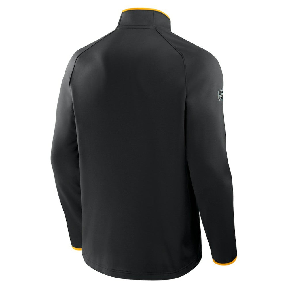 NHL Boston Bruins Fanatics Authentic Pro Rink Raglan Quarter-Zip Pullover - Black