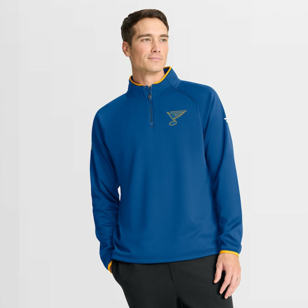 NHL St. Louis Blues Fanatics Authentic Pro Rink Raglan Quarter-Zip Pullover - Blue