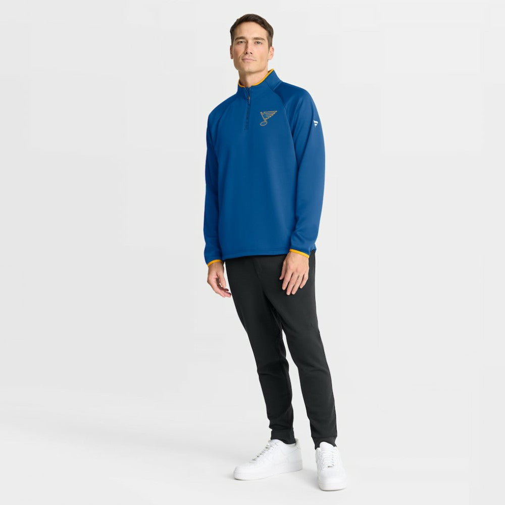 NHL St. Louis Blues Fanatics Authentic Pro Rink Raglan Quarter-Zip Pullover - Blue