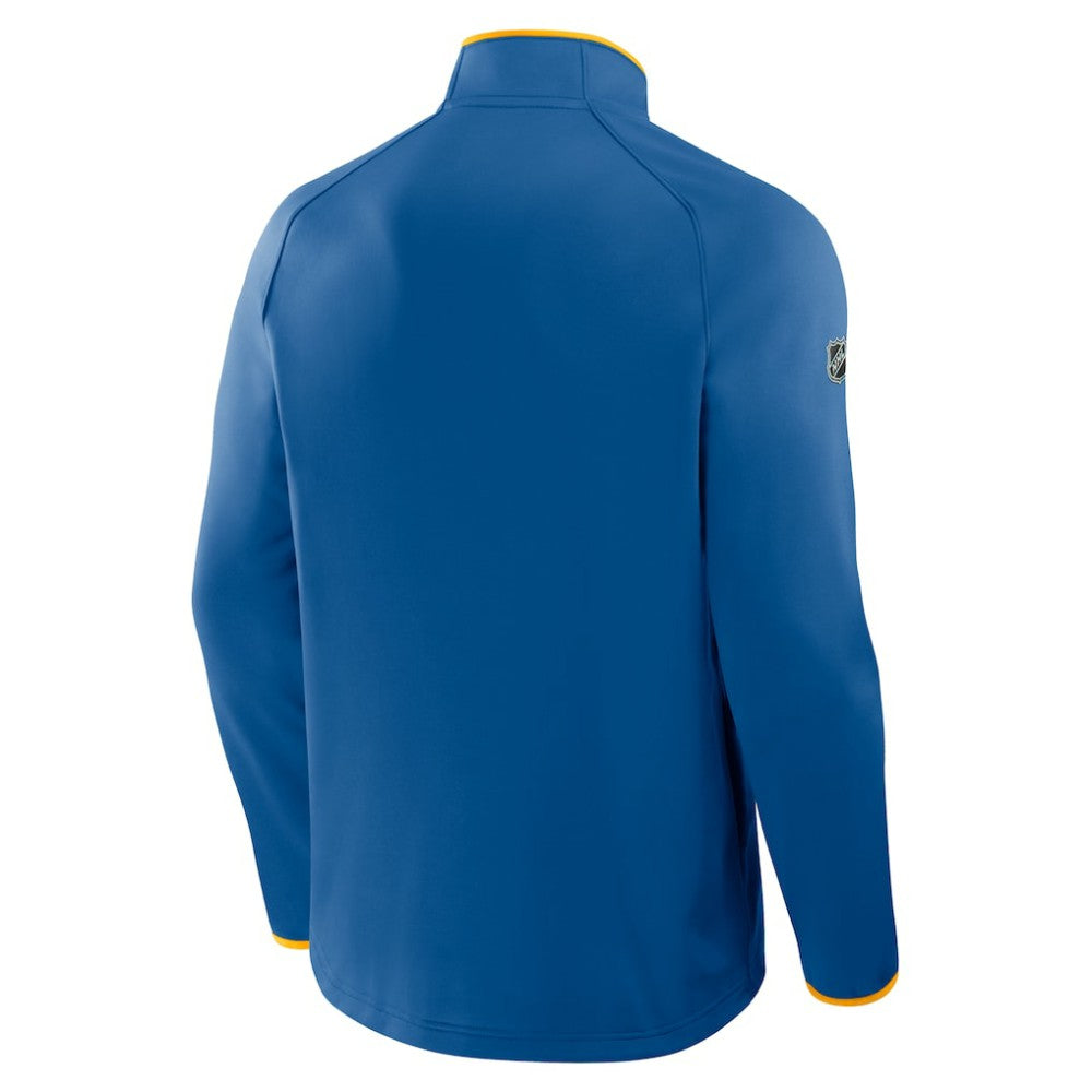 NHL St. Louis Blues Fanatics Authentic Pro Rink Raglan Quarter-Zip Pullover - Blue