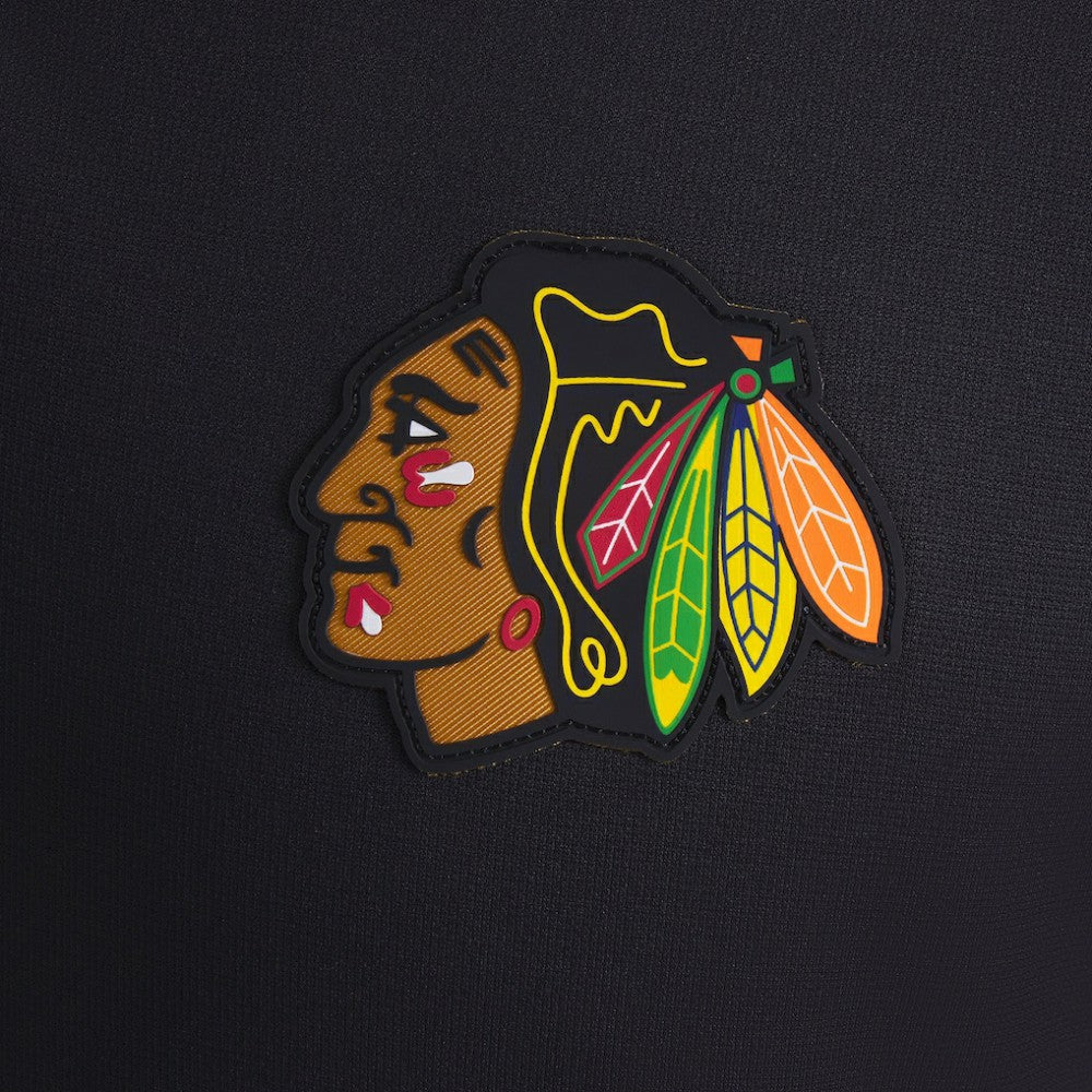 NHL Chicago Blackhawks Fanatics Authentic Pro Rink Raglan Quarter-Zip Pullover - Black