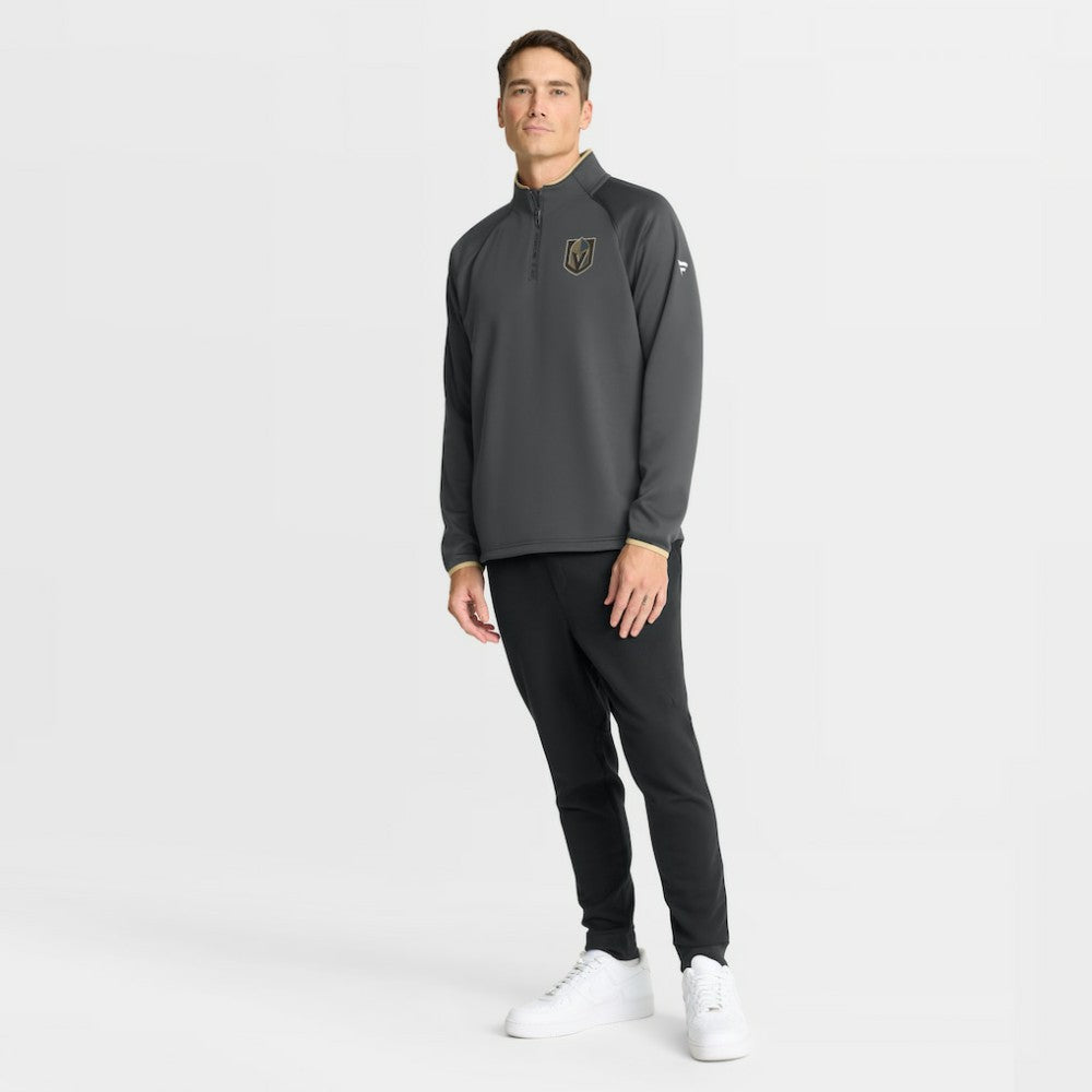 NHL Vegas Golden Knights Fanatics Authentic Pro Rink Raglan Quarter-Zip Pullover - Black