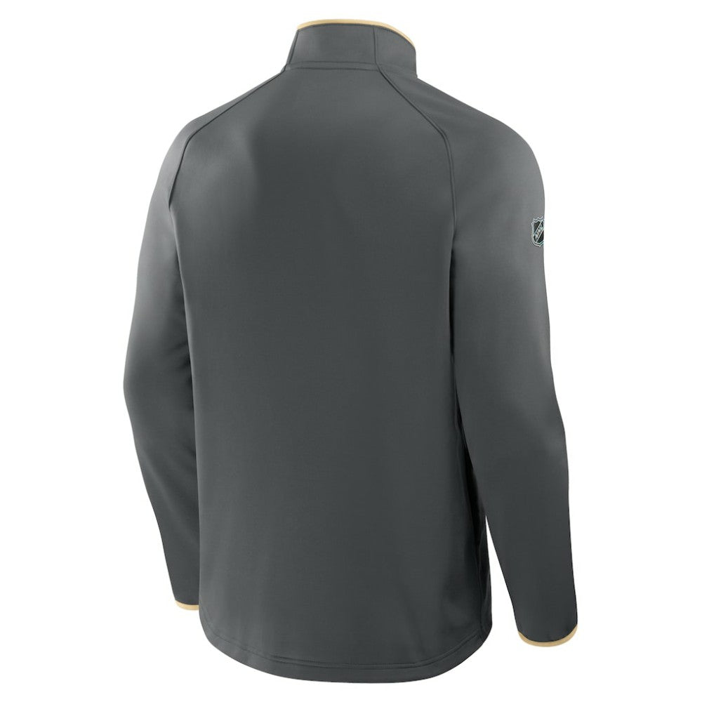 NHL Vegas Golden Knights Fanatics Authentic Pro Rink Raglan Quarter-Zip Pullover - Black