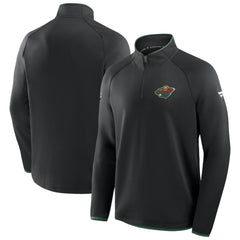 NHL Minnesota Wild Fanatics Authentic Pro Rink Raglan Quarter-Zip Pullover - Black
