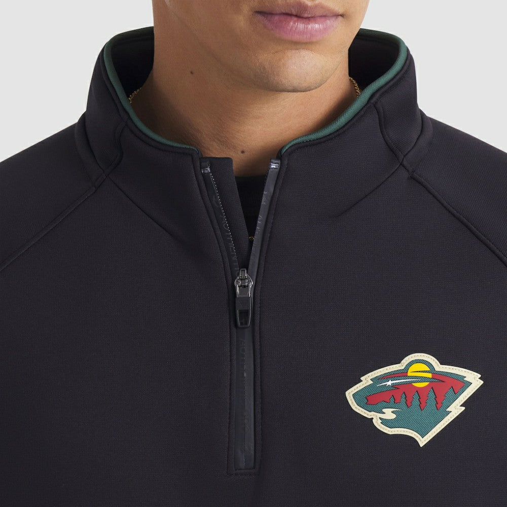 NHL Minnesota Wild Fanatics Authentic Pro Rink Raglan Quarter-Zip Pullover - Black