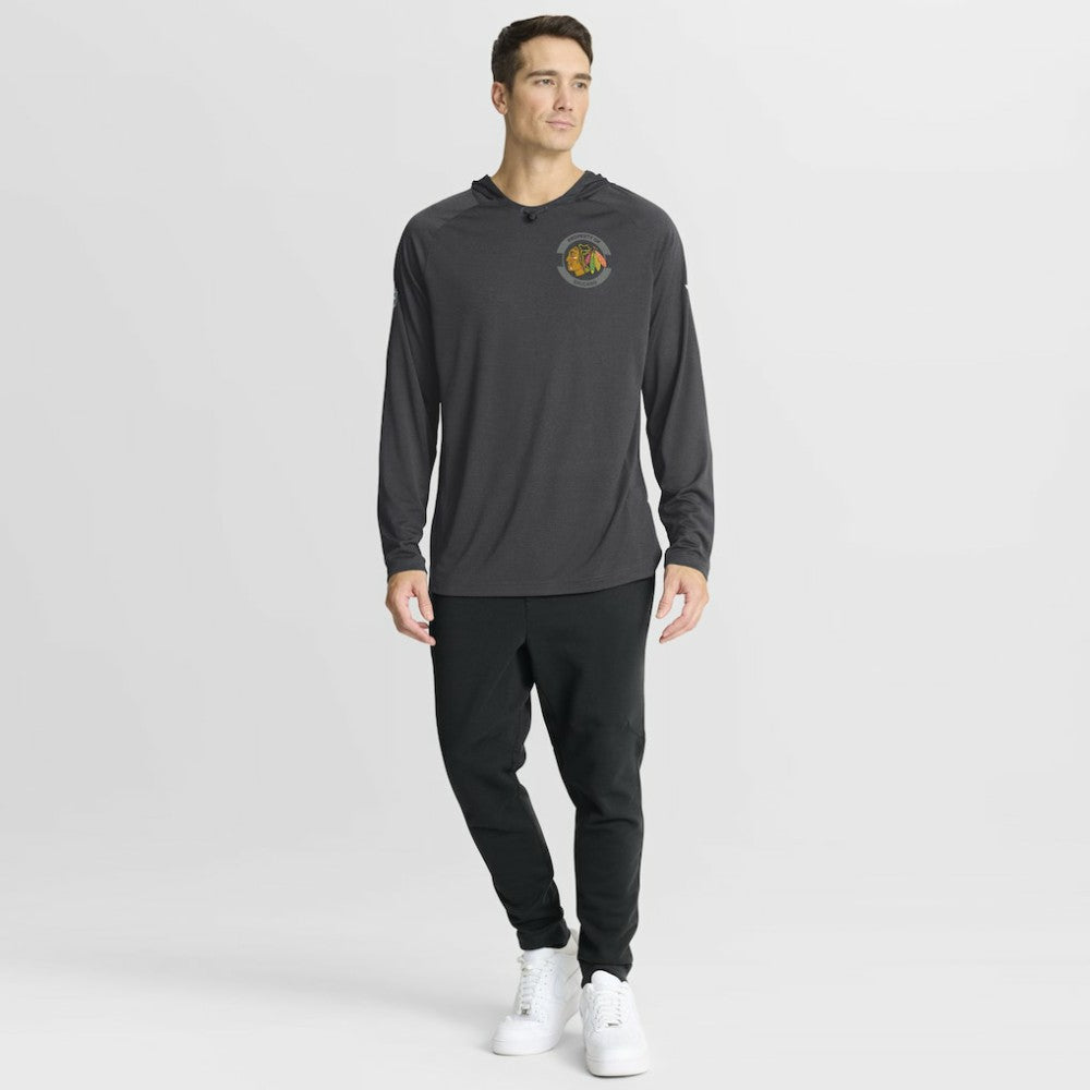 NHL Chicago Blackhawks Fanatics Authentic Pro Rink Hoodie - Charcoal
