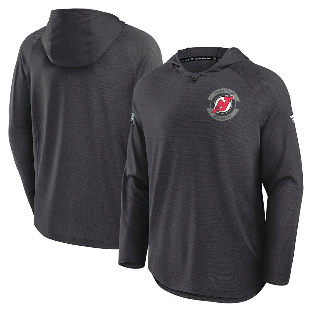 NHL New Jersey Devils Fanatics Authentic Pro Rink Hoodie - Charcoal
