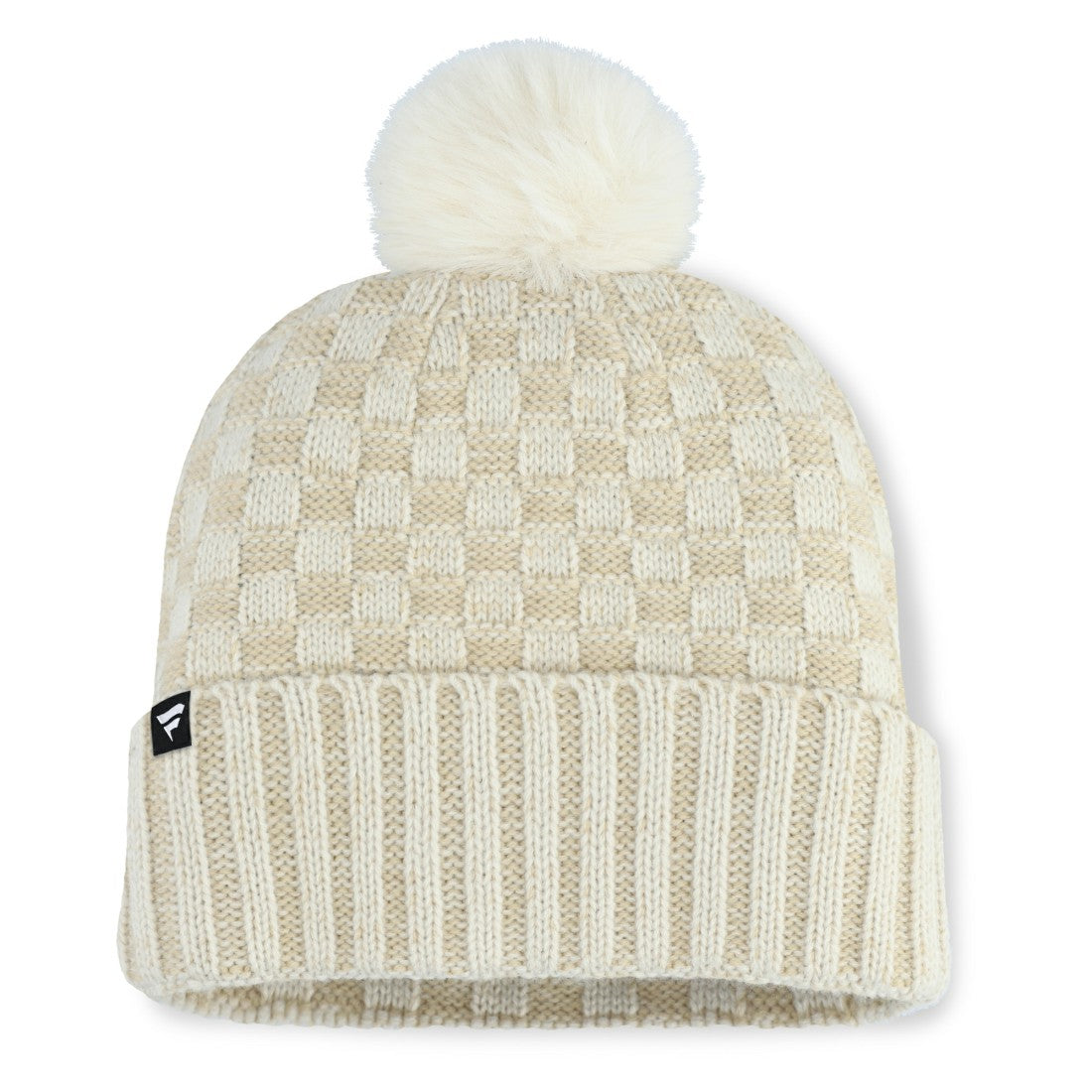 New York Jets Women's Nickel Cuffed Knit Hat with Pom Natural