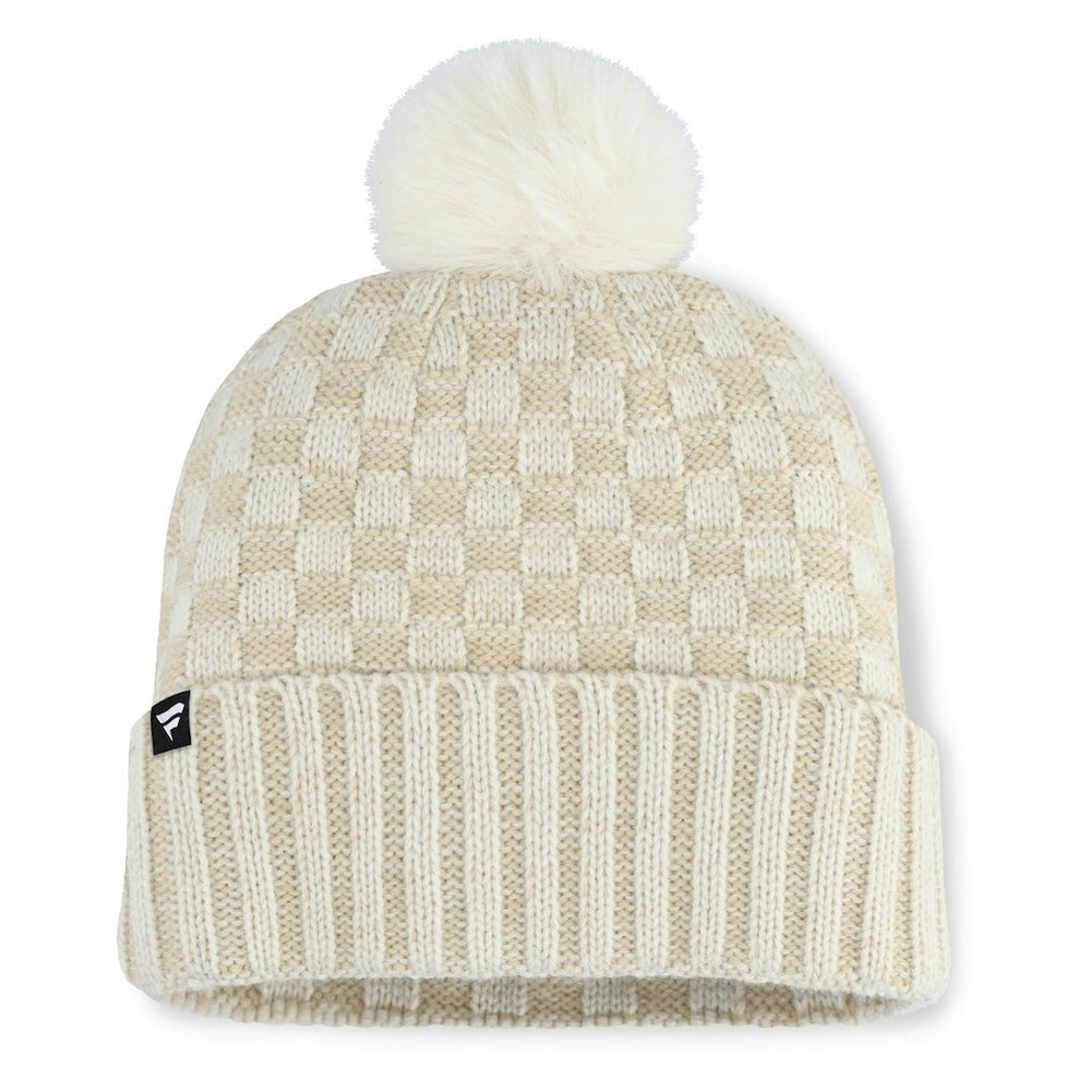 Arizona Cardinals Women's Nickel Cuffed Knit Hat with Pom Natural