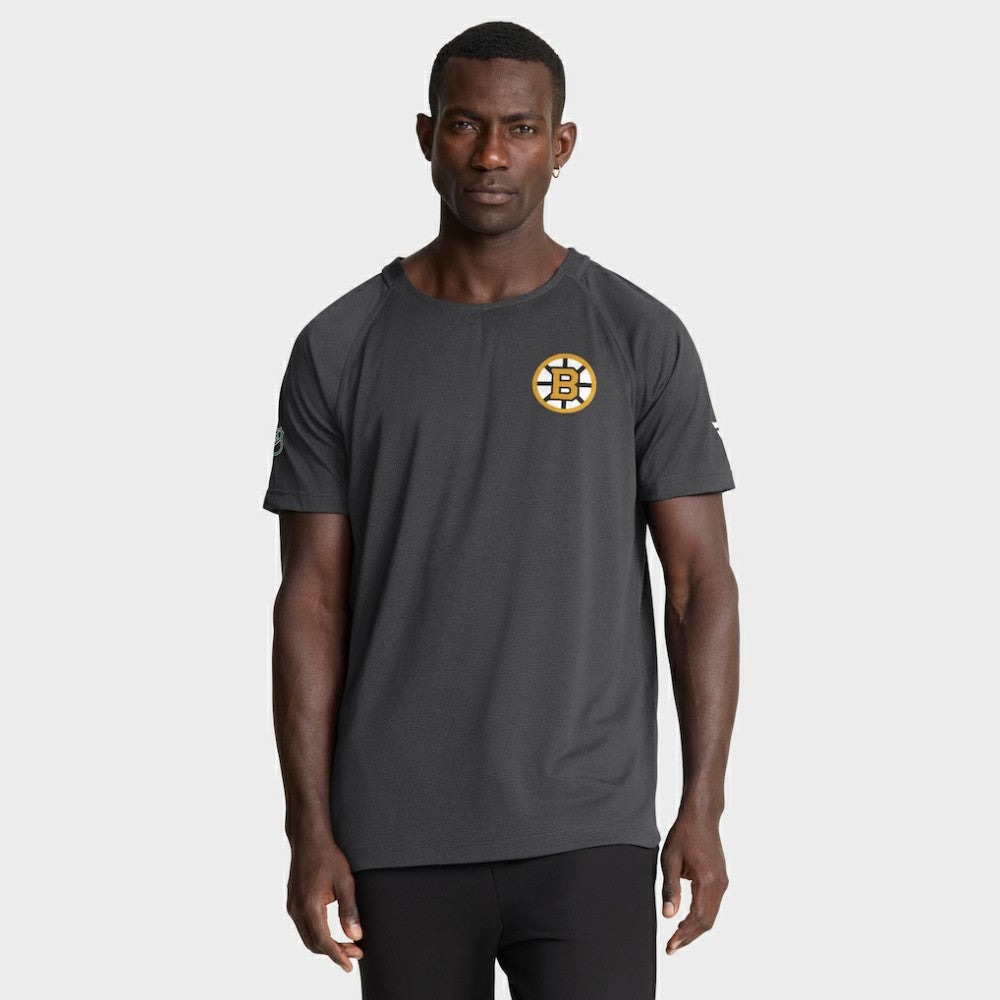 NHL Boston Bruins Fanatics Authentic Pro Rink Raglan Performance T-Shirt - Charcoal