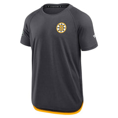 NHL Boston Bruins Fanatics Authentic Pro Rink Raglan Performance T-Shirt - Charcoal