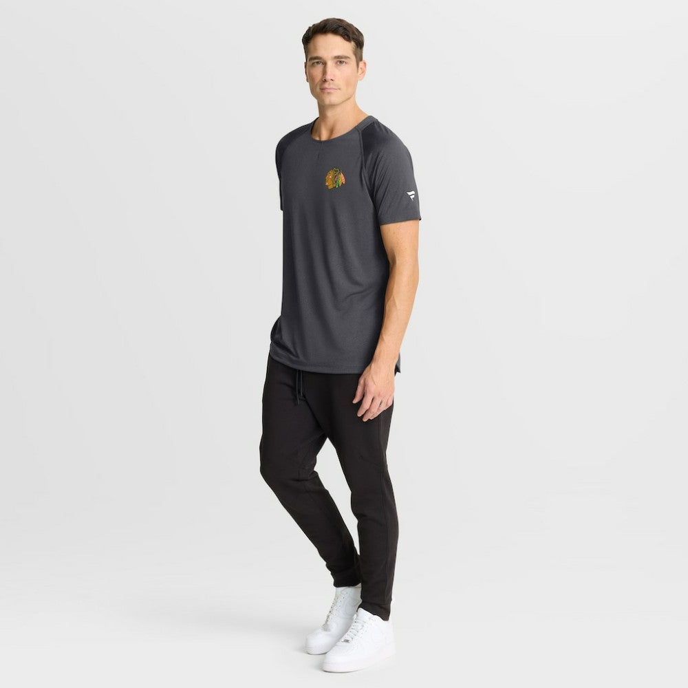 NHL Chicago Blackhawks Fanatics Authentic Pro Rink Raglan Performance T-Shirt - Charcoal
