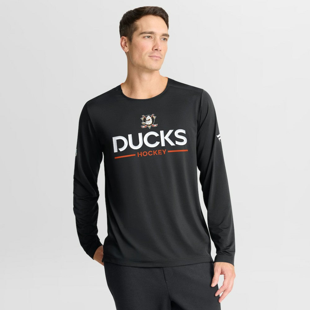 NHL Anaheim Ducks Fanatics Authentic Pro Rink Tech Long Sleeve T-Shirt - Black