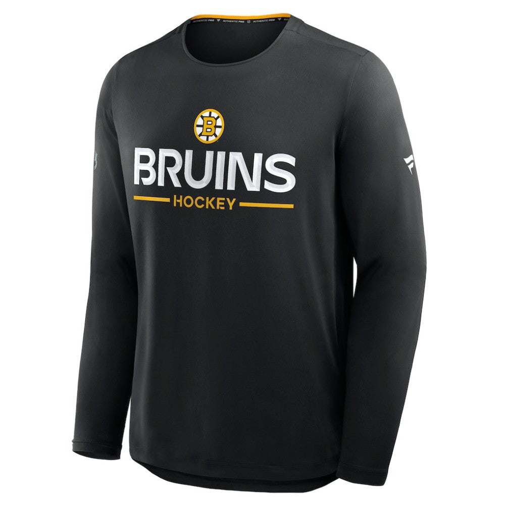 NHL Boston Bruins Fanatics Authentic Pro Rink Tech Long Sleeve T-Shirt - Black