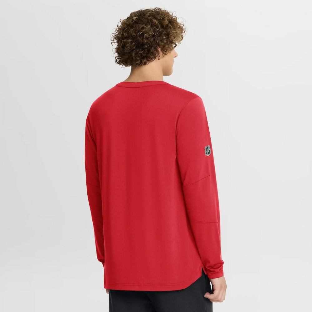 NHL Calgary Flames Fanatics Authentic Pro Rink Tech Long Sleeve T-Shirt - Red
