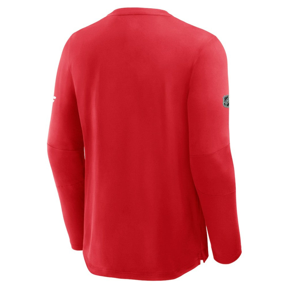 NHL Calgary Flames Fanatics Authentic Pro Rink Tech Long Sleeve T-Shirt - Red