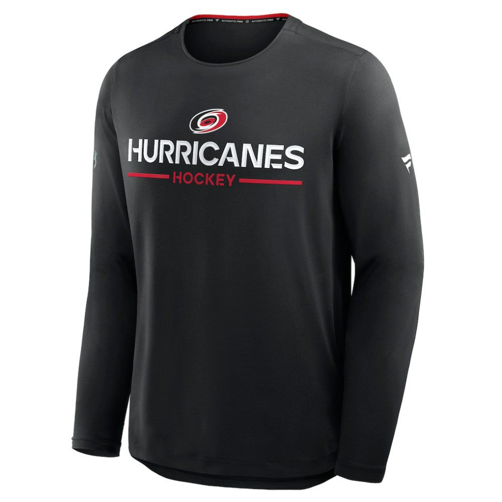 NHL Carolina Hurricanes Fanatics Authentic Pro Rink Tech Long Sleeve T-Shirt - Black