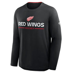 NHL Detroit Red Wings Fanatics Authentic Pro Rink Tech Long Sleeve T-Shirt - Black