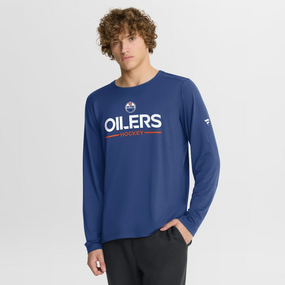 NHL Edmonton Oilers Fanatics Authentic Pro Rink Tech Long Sleeve T-Shirt - Royal