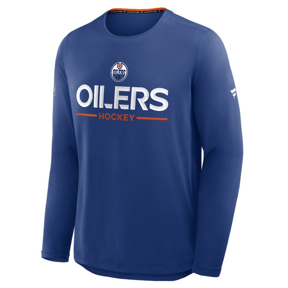 NHL Edmonton Oilers Fanatics Authentic Pro Rink Tech Long Sleeve T-Shirt - Royal