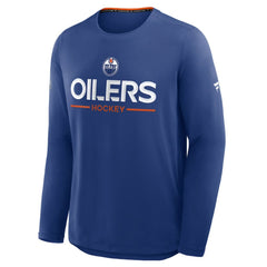 NHL Edmonton Oilers Fanatics Authentic Pro Rink Tech Long Sleeve T-Shirt - Royal