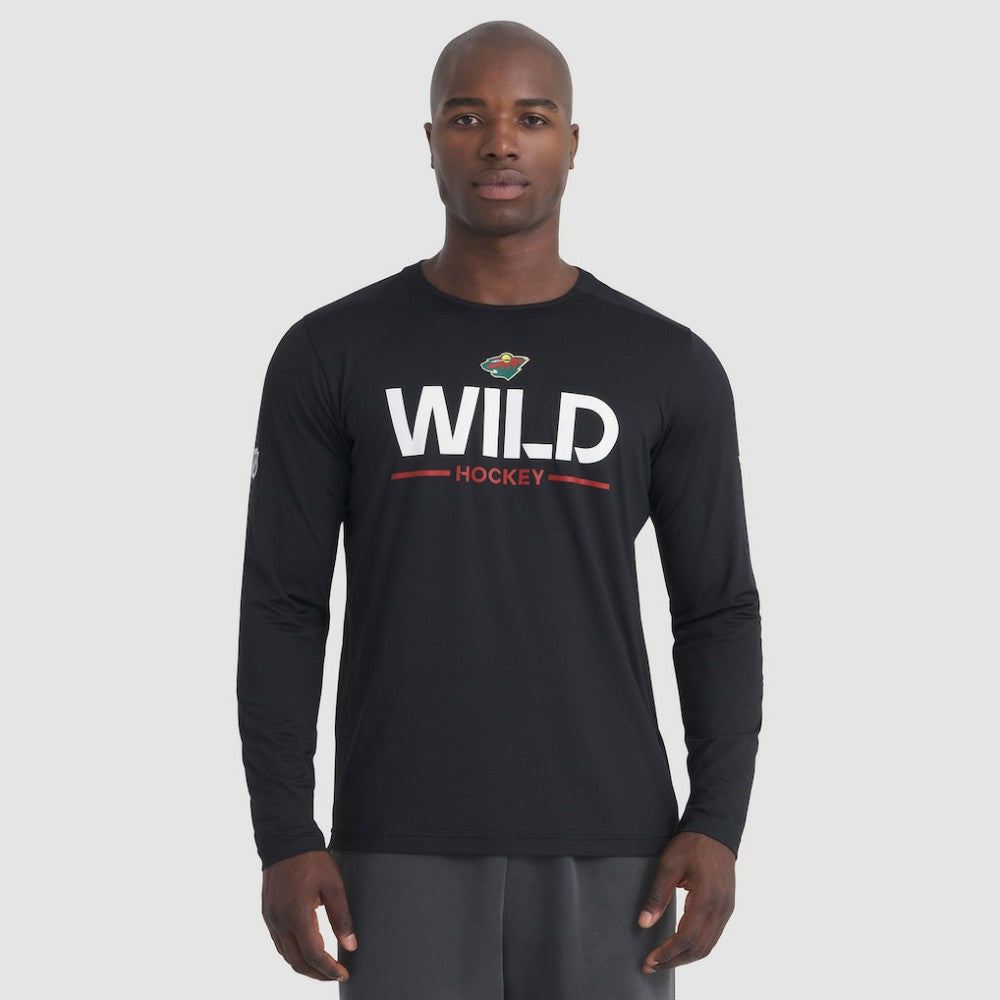 NHL Minnesota Wild Fanatics Authentic Pro Rink Tech Long Sleeve T-Shirt - Black