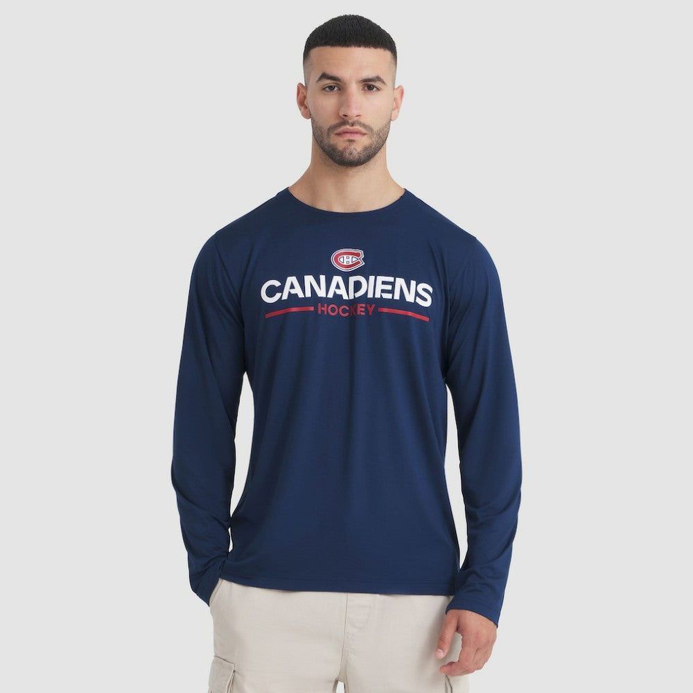 NHL Montreal Canadiens Fanatics Authentic Pro Rink Tech Long Sleeve T-Shirt - Navy