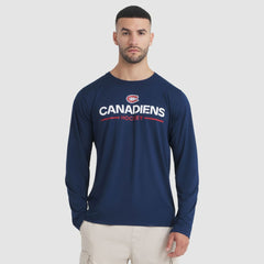 NHL Montreal Canadiens Fanatics Authentic Pro Rink Tech Long Sleeve T-Shirt - Navy