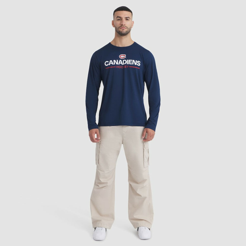 NHL Montreal Canadiens Fanatics Authentic Pro Rink Tech Long Sleeve T-Shirt - Navy