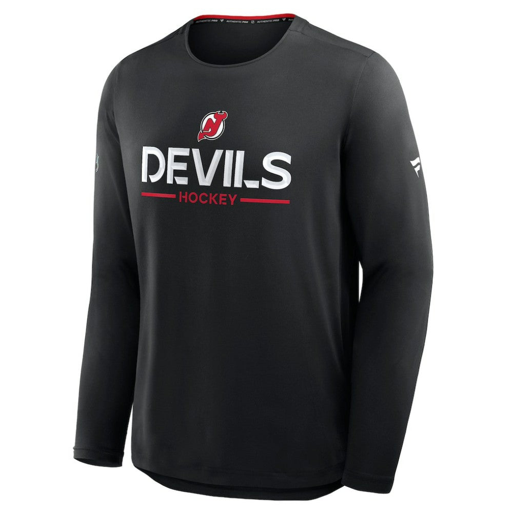NHL New Jersey Devils Fanatics Authentic Pro Rink Tech Long Sleeve T-Shirt - Black