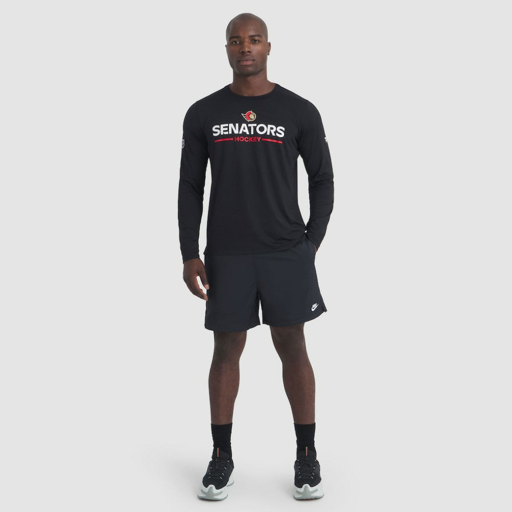 NHL Ottawa Senators Fanatics Authentic Pro Rink Tech Long Sleeve T-Shirt - Black