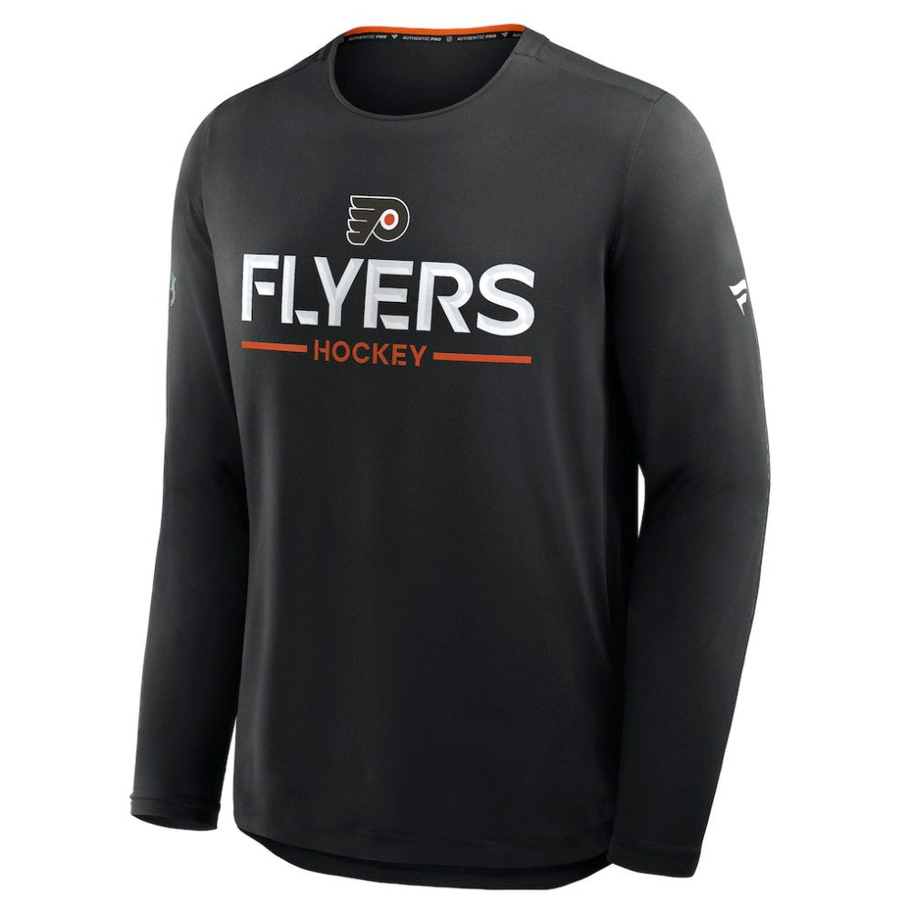 NHL Philadelphia Flyers Fanatics Authentic Pro Rink Tech Long Sleeve T-Shirt - Black